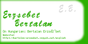 erzsebet bertalan business card